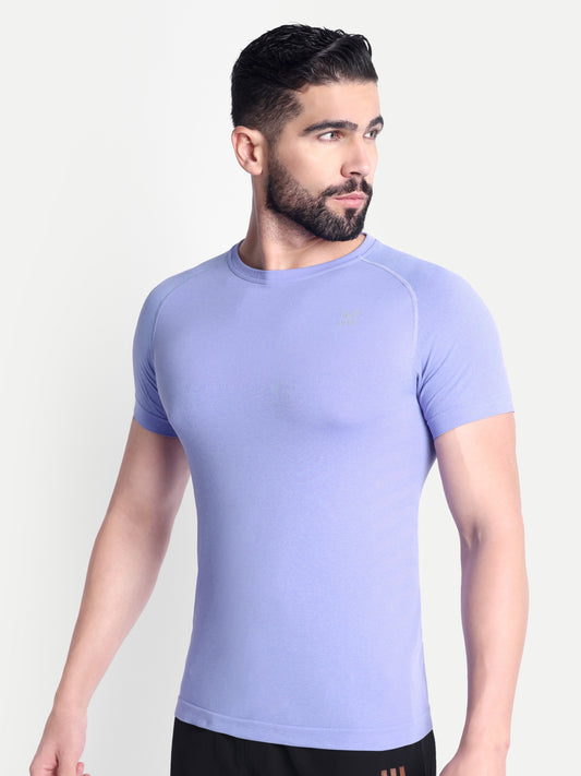 Heka Seamless Conquer Round Neck Tshirt - Ice sage