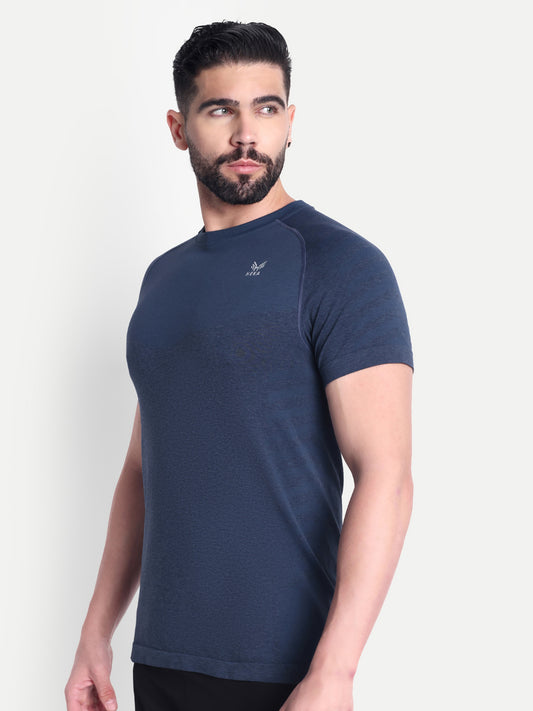 Heka Seamless Conquer Round Neck Tshirt - Bullet Ash Grey