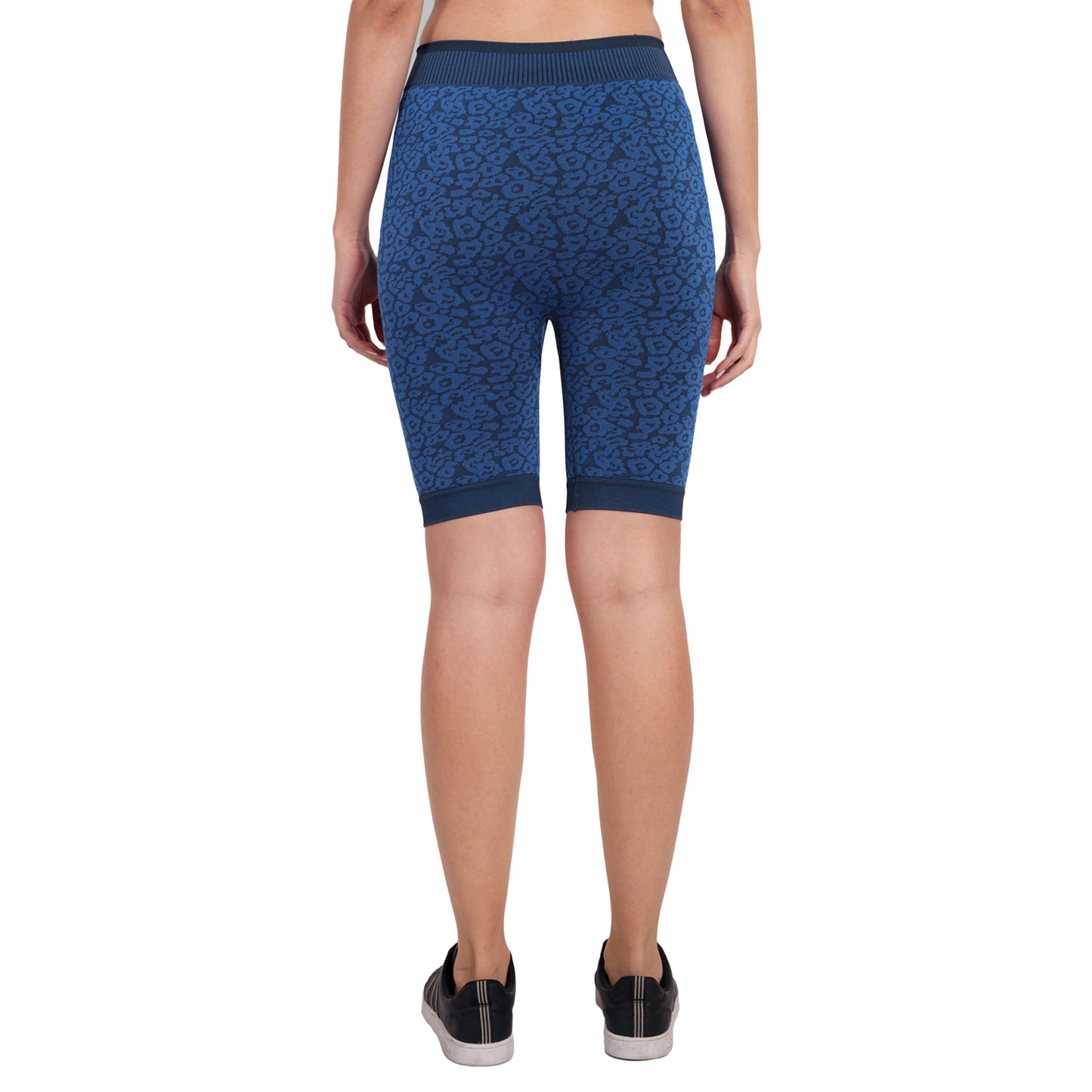 Heka Breathable Quick Dry Training Leopard Seamless Shorts - Blue