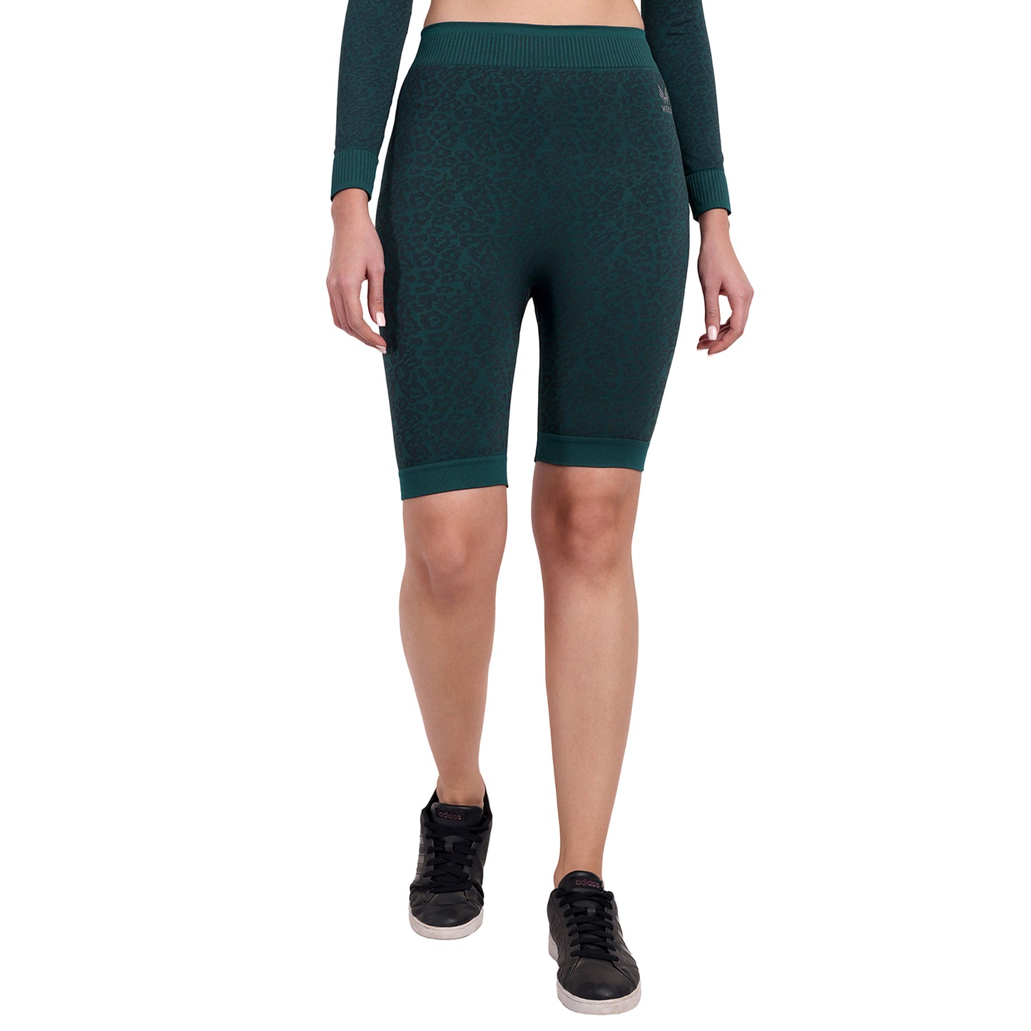 Heka Breathable Quick Dry Training Leopard Seamless Shorts - Teal