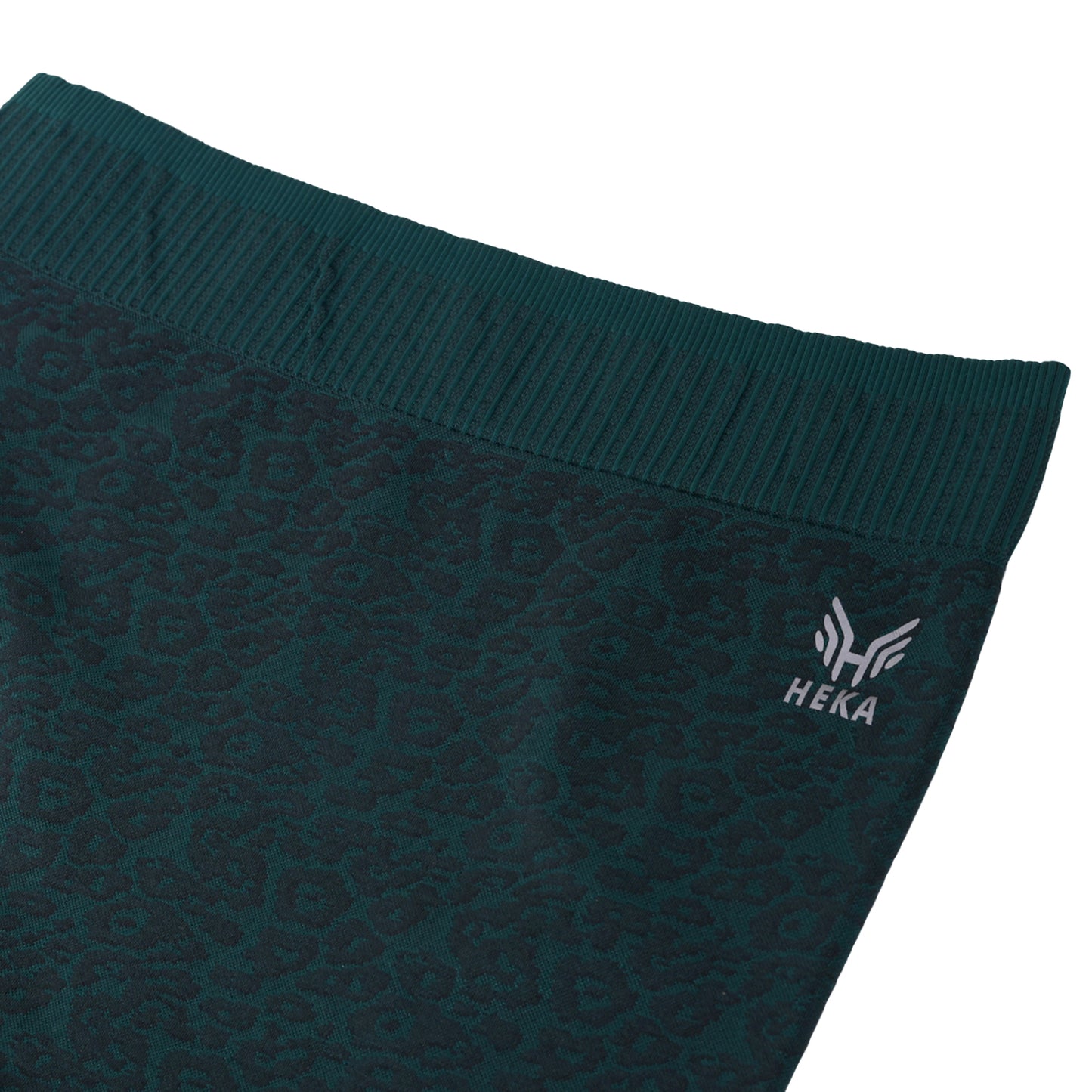 Heka Breathable Quick Dry Training Leopard Seamless Shorts - Teal