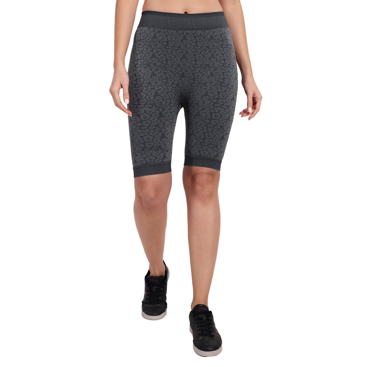 Heka Breathable Quick Dry Training Leopard Seamless Shorts - Grey