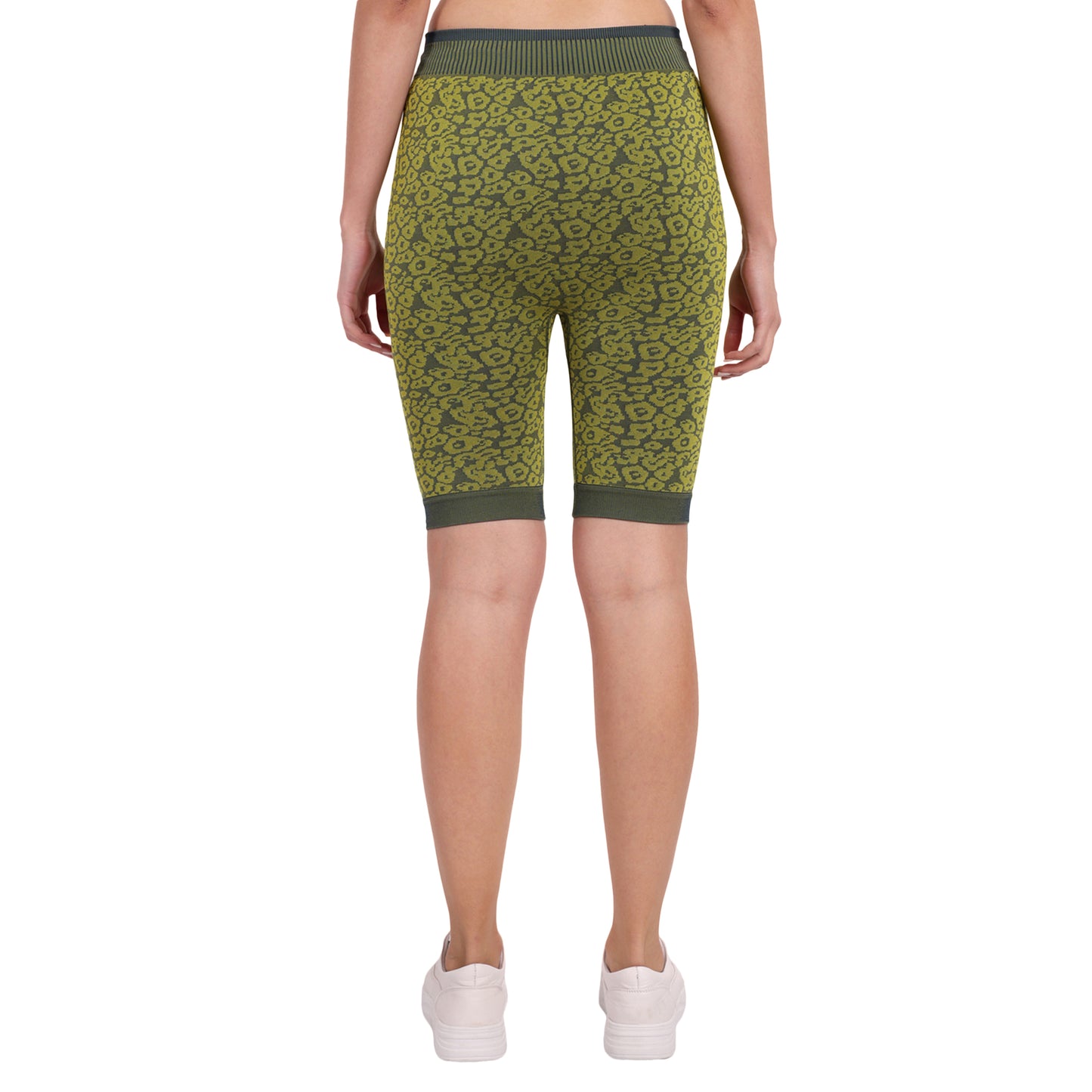 Heka Breathable Quick Dry Training Leopard Seamless Shorts - Green