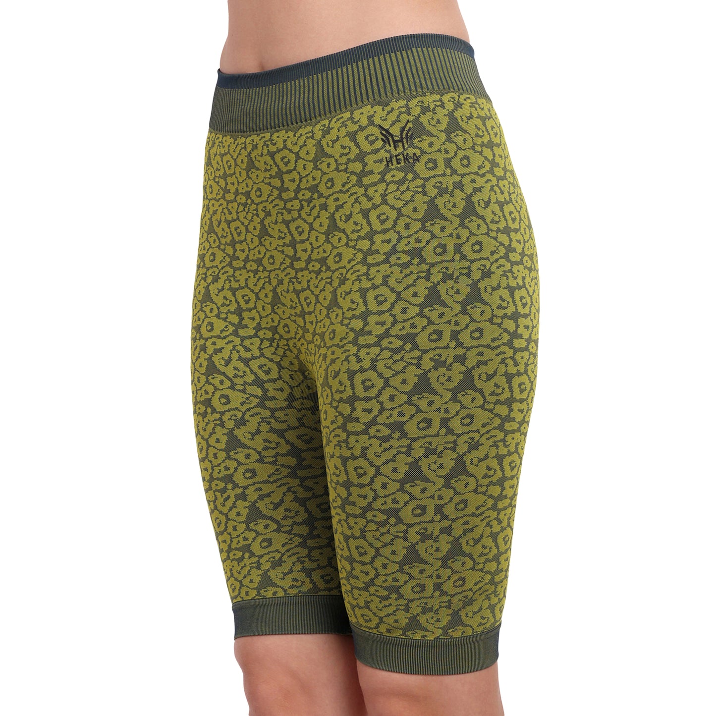 Heka Breathable Quick Dry Training Leopard Seamless Shorts - Green