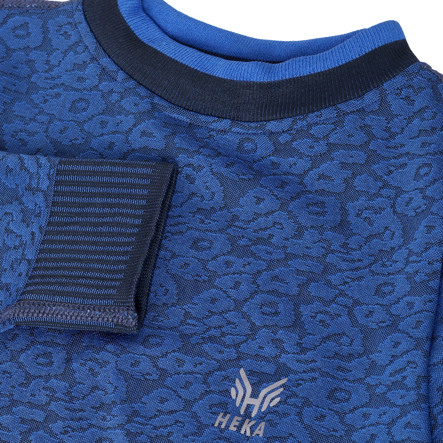 Heka Breathable Leopard -Camo Structured Seamless Crop Top - Blue
