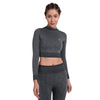 Heka Breathable Leopard -Camo Structured Seamless Crop Top - Grey