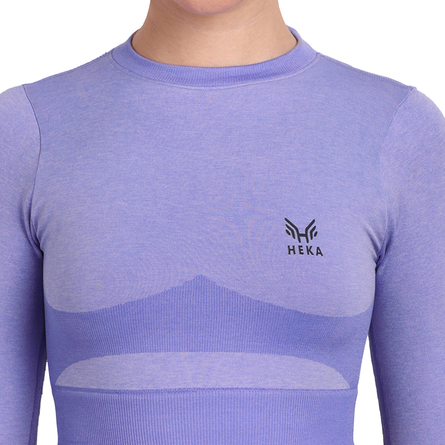 Heka Breathable Lux Melange Seamless Crop Top - Purple
