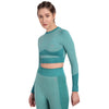 Heka Breathable Lux Melange Seamless Crop Top - Teal