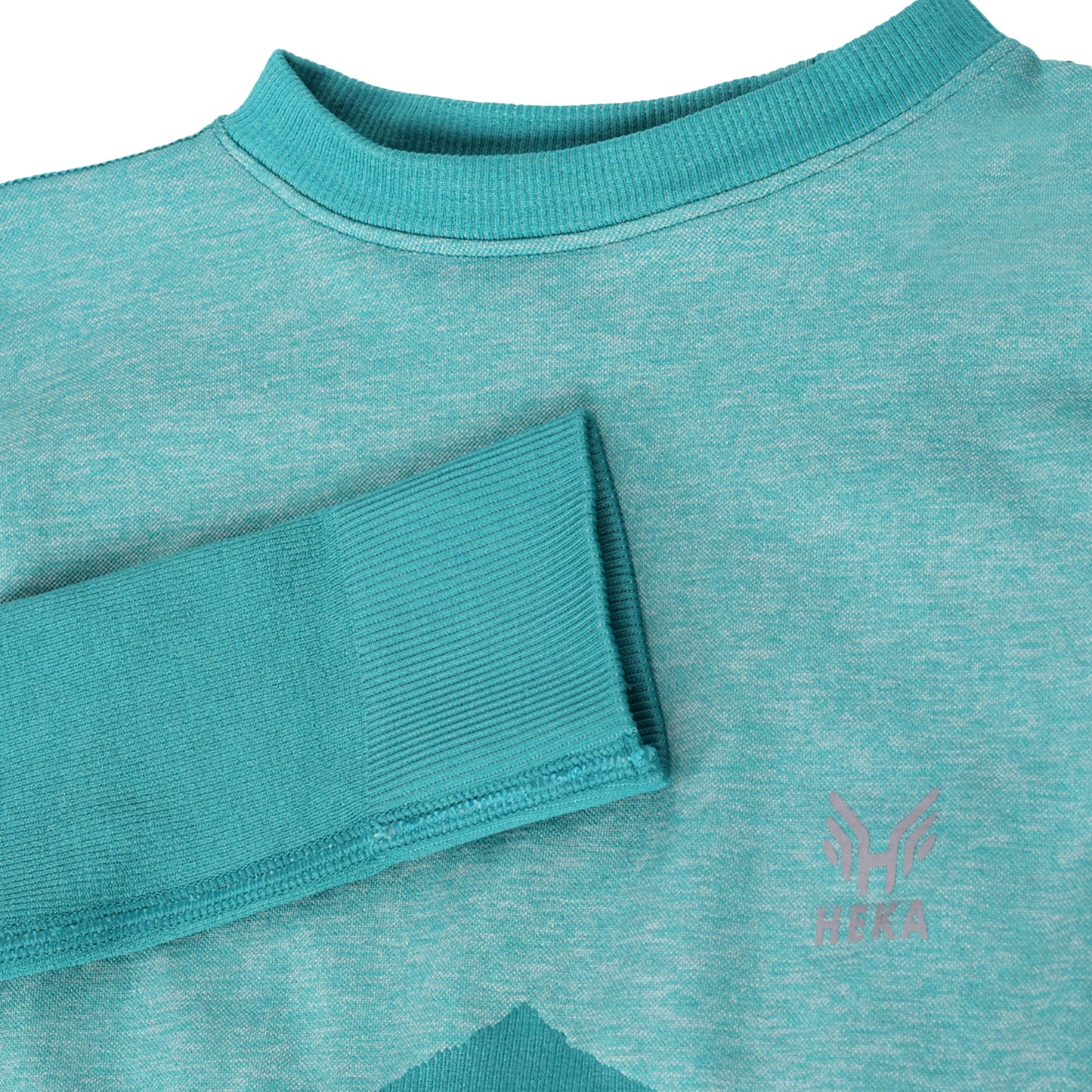 Heka Breathable Lux Melange Seamless Crop Top - Teal