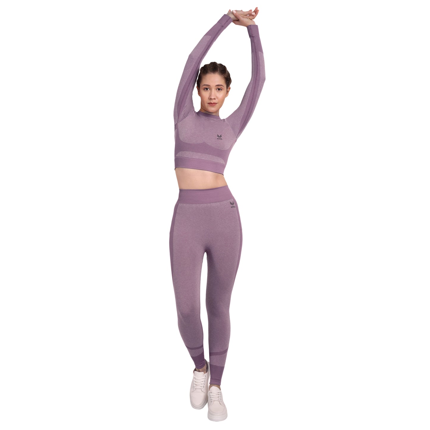 Heka Breathable Lux Melange Seamless Crop Top - Wine
