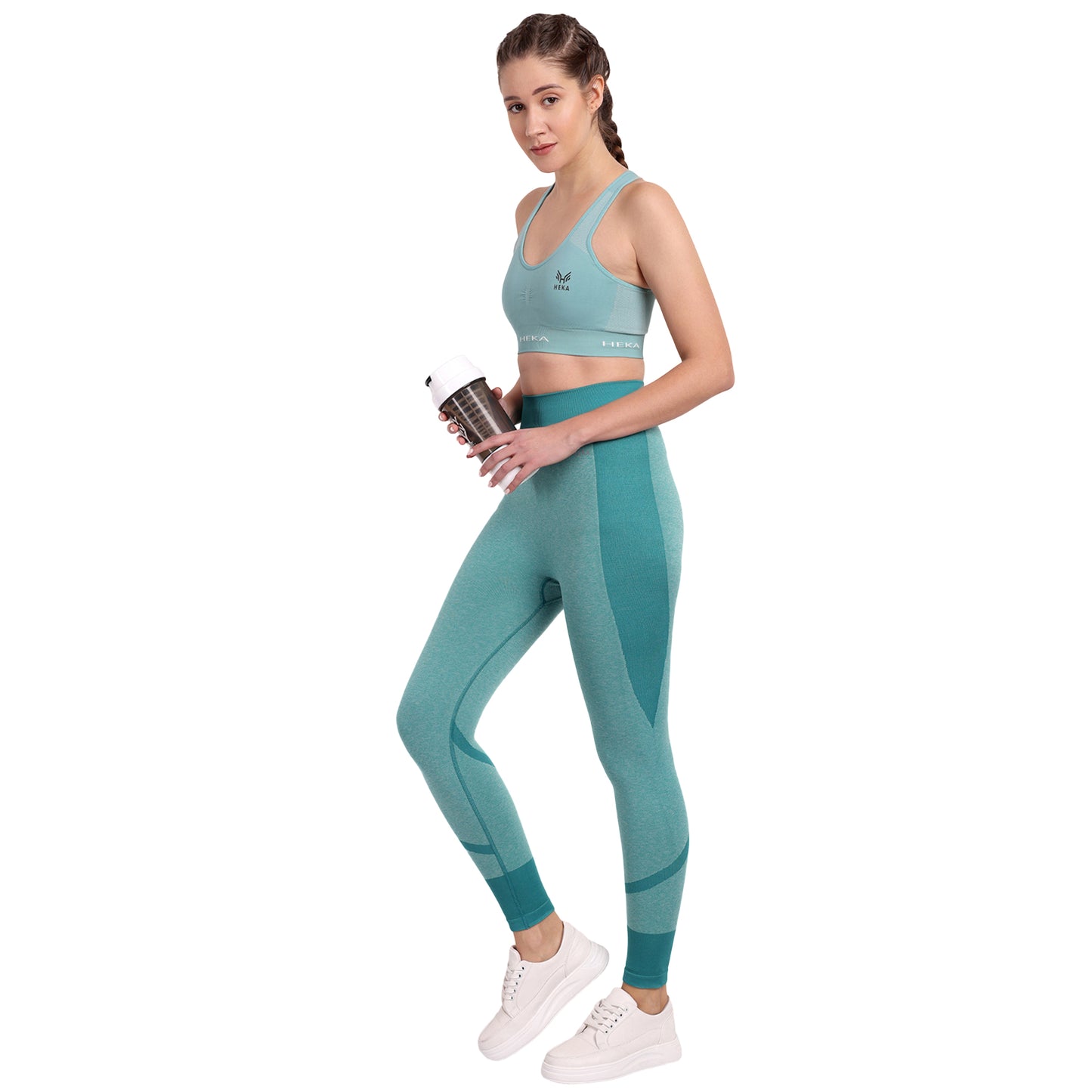 Heka Breathable Lux Melange Seamless Tights - Teal