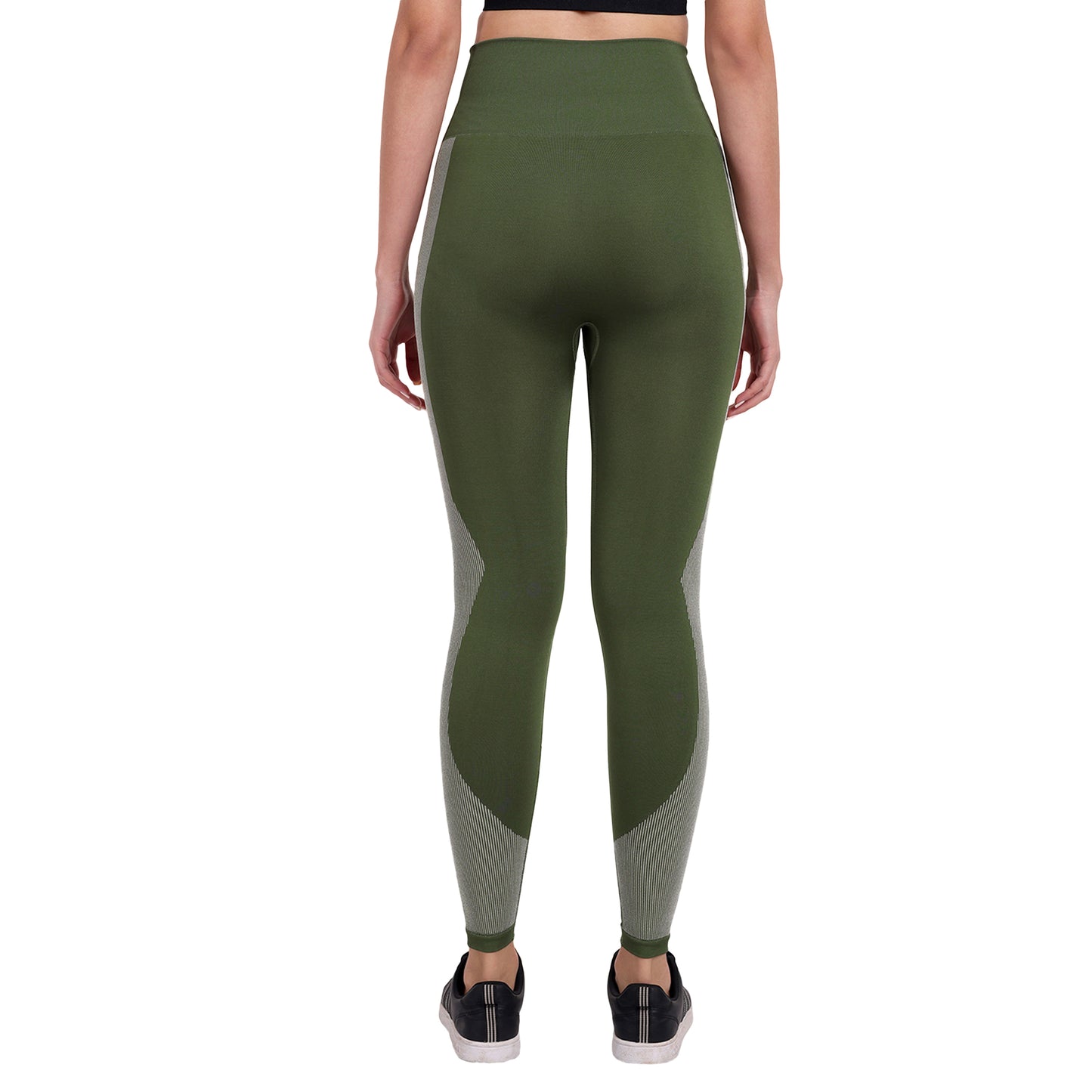 Heka Breathable Training Sense Beeline Seamless Tights - Olive & White