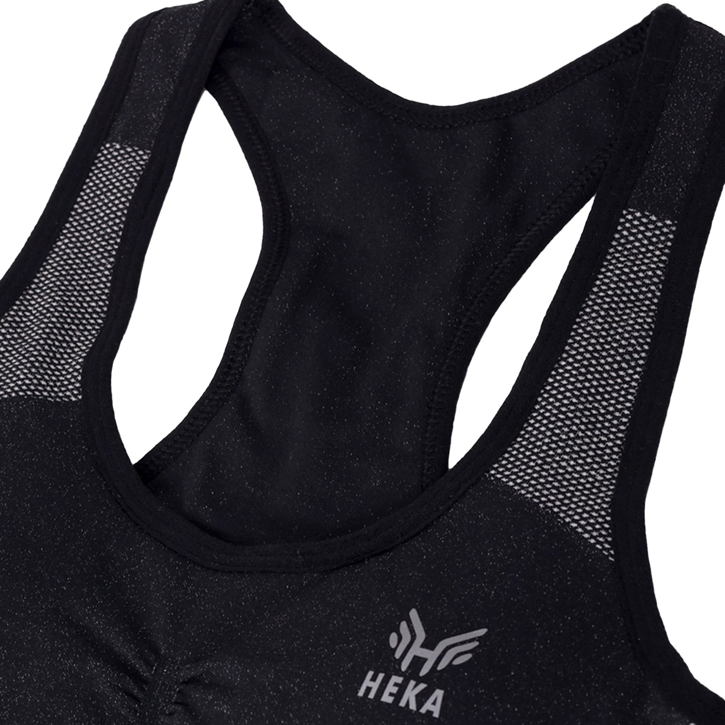 Heka Seamless U Neck Padded Sports Bra - Black