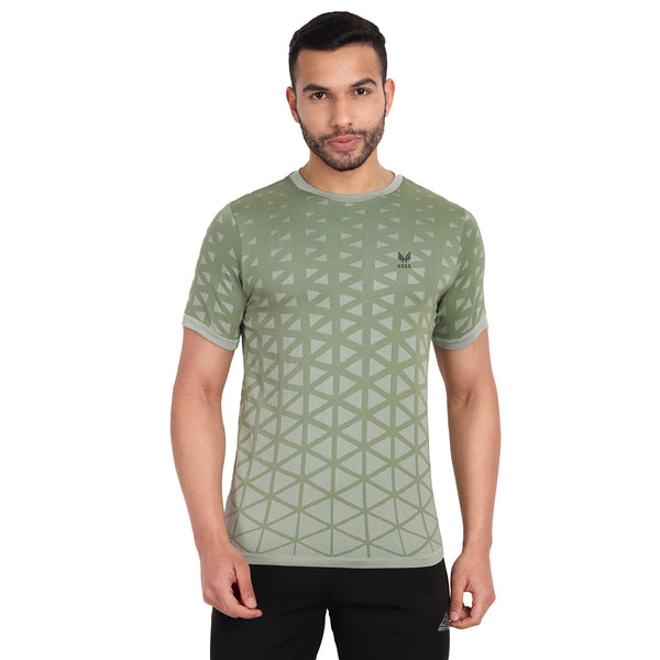 Heka Breathable Seamless Round Neck Active Causal Men'S T-Shirt - Olive