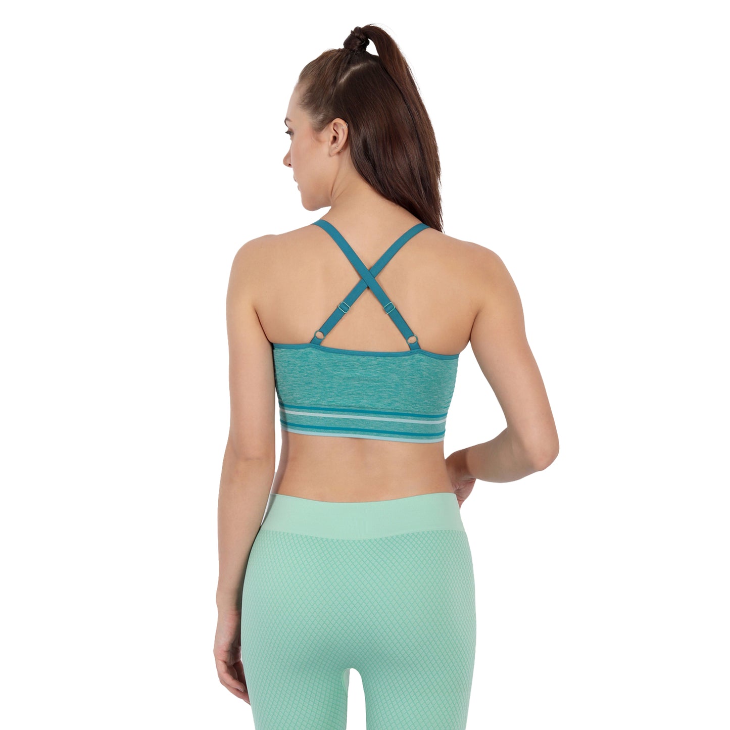 Heka Seamless Crossback Sports Bra - Thai Forest