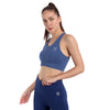 Heka Seamless Racerback V-Neck Sports Bra - Midnight Blue